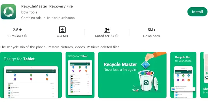 Aplikasi Mengembalikan Foto yang Terhapus Recycle Master