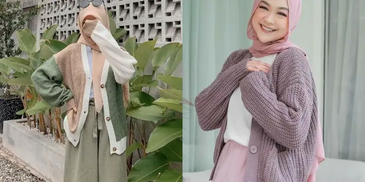 Outfit Bukber Wanita Hijab Style Cardigan Hijab