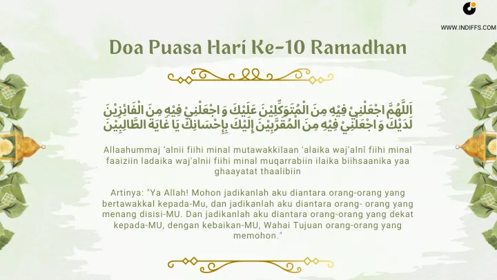 Doa Puasa Hari-Ke-10 Ramadhan