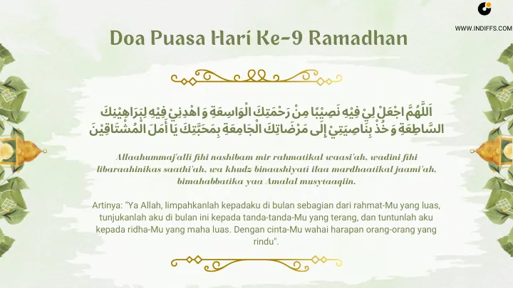 Doa Puasa Hari Ke-9 Ramadhan