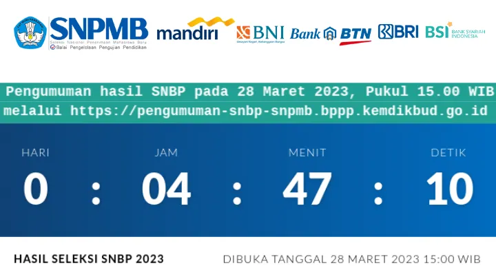 LInk Pengumuman SNBP 2023