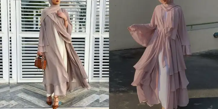 Outfit Idul Fitri Style Elegan dengan Abaya