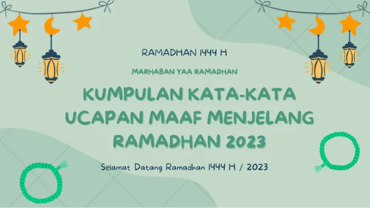 Ucapan Maaf Menjelang Ramadhan 2023