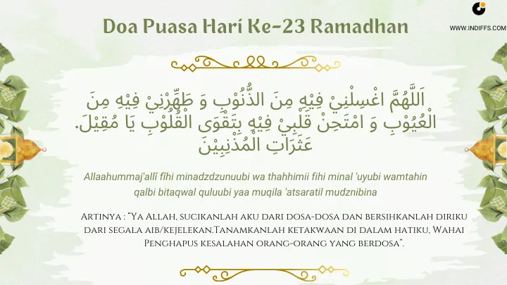 Doa Puasa Hari Ke-23 Ramadhan