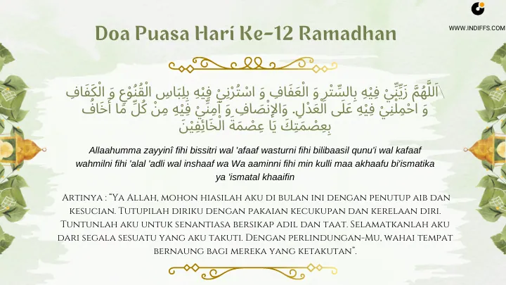 Doa Puasa Ke-12 Ramadhan