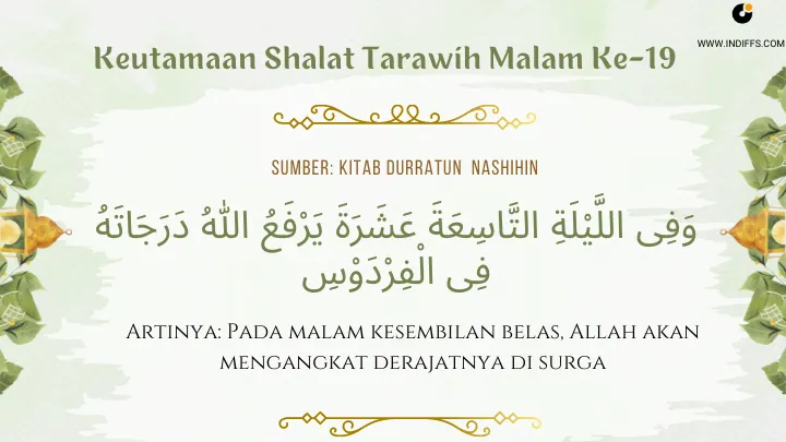 Keutamaan Shalat Tarawih Malam Ke-19 Ramadhan